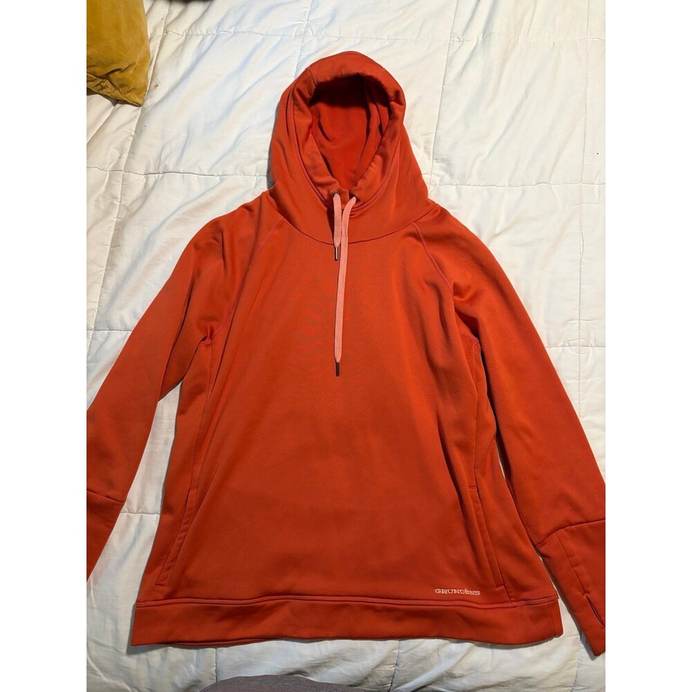 Grundéns Women’s Performance Fleece Hoodie XXL Orange Coral Pullover Fishing Out